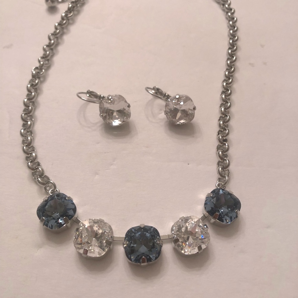 Crystal necklace and earrings